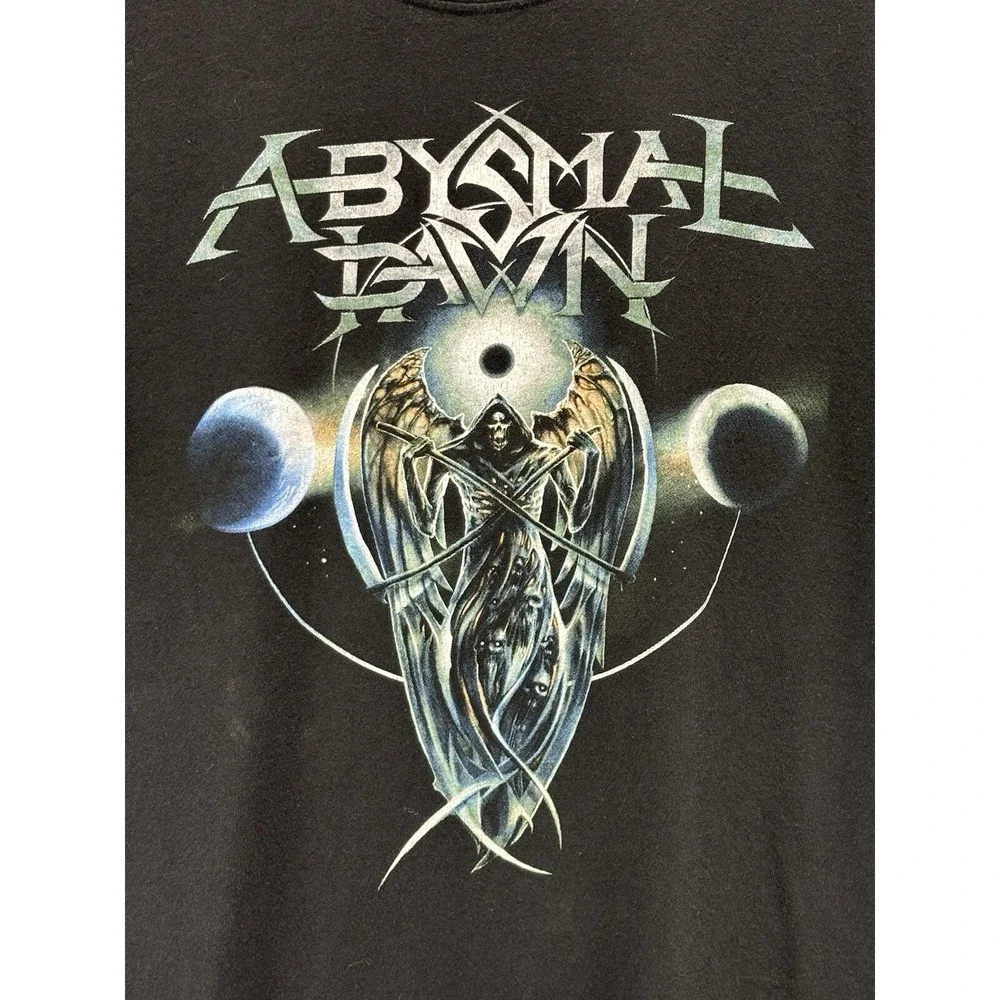 Vtg Anvil Abysmal Dawn Tshirt Sz Medium  Black Heavy Metal Band Tee